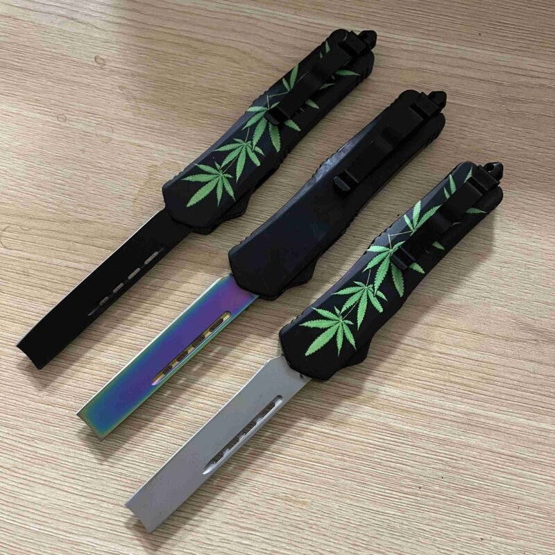 OTF Cannabis Leaf Knife Wholesale - ztechknives.uk