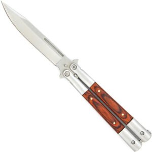 butterfly knife wood handle