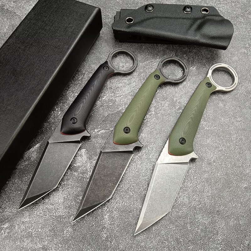 Tanto Blade Straight Hunting Outdoor Tactical Knife Edc Neck Knife Wilderness Defense 8Cr13Mov Fixed Blade Knife Camping Tools - ztechknives.uk