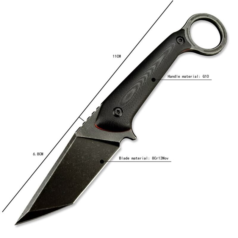 Tanto Blade Straight Hunting Outdoor Tactical Knife Edc Neck Knife Wilderness Defense 8Cr13Mov Fixed Blade Knife Camping Tools - ztechknives.uk